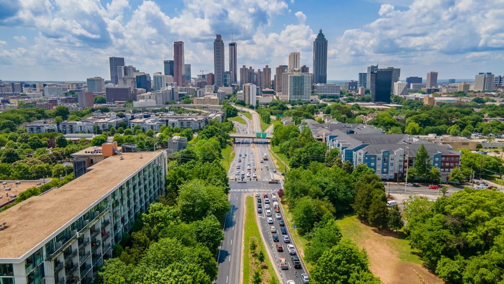 Aerial view of the Atlanta skyline